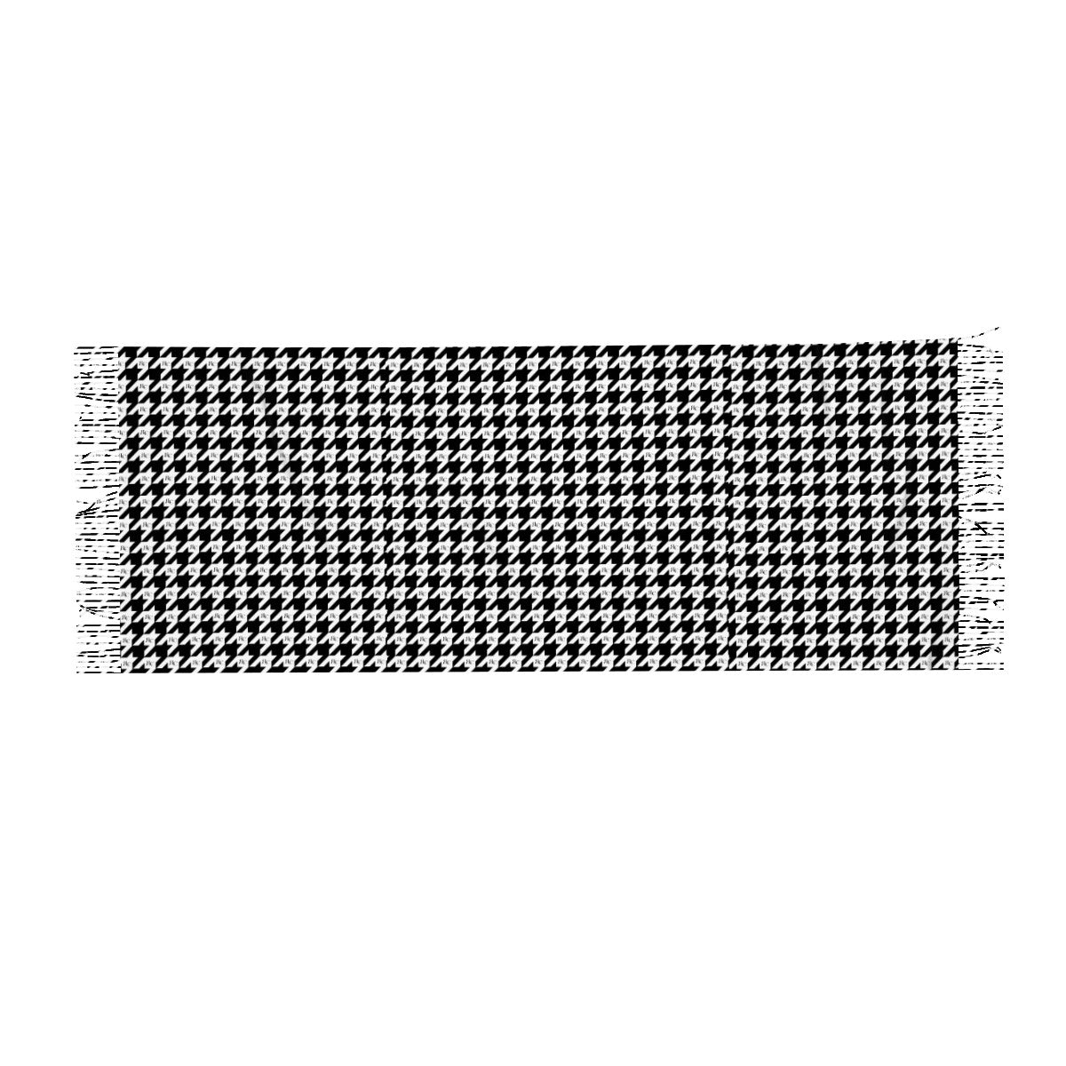 RLC Houndstooth Print Warm Fringed Scarf - Respectez Le Code