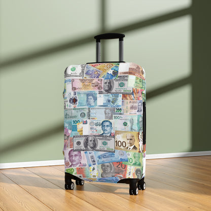 Global Currency Luggage Cover