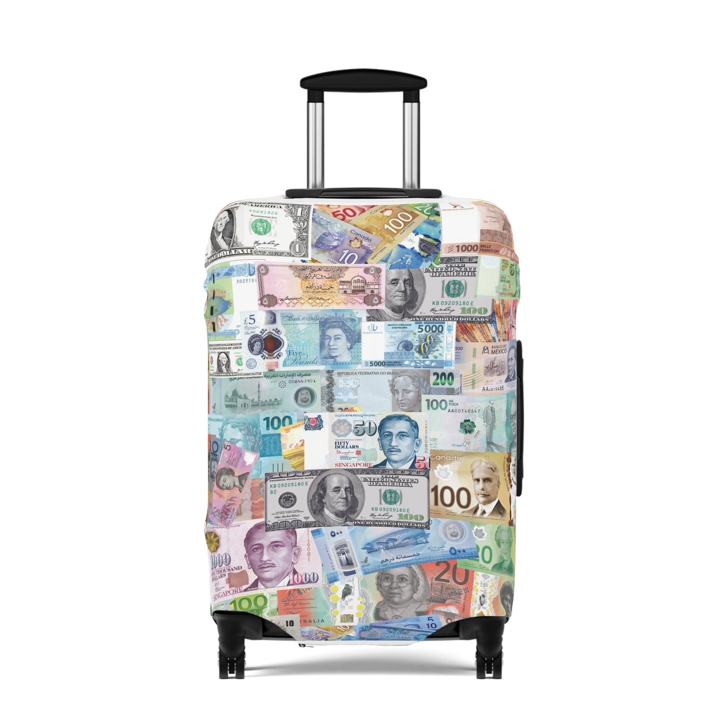 Global Currency Luggage Cover