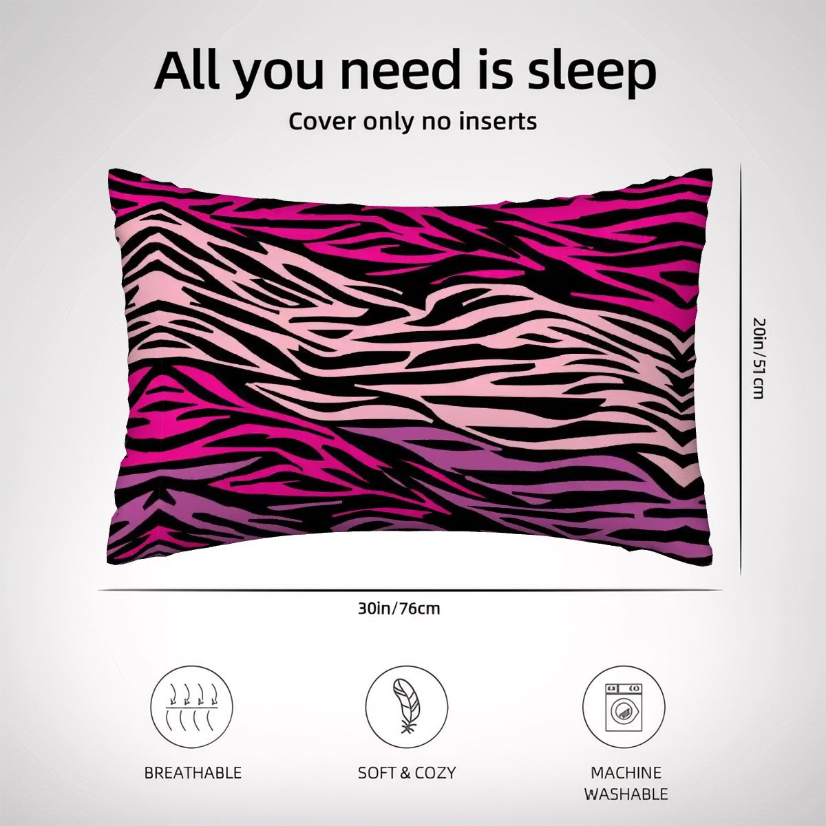 Le Tigre Violet Satin Pillowcase with Hidden Zipper - Respectez Le Code