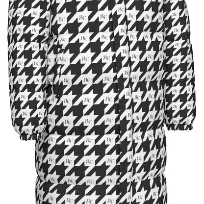 RLC Logo Houndstooth Print Windproof Puff Jacket