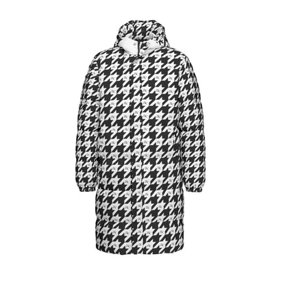 RLC Logo Houndstooth Print Windproof Puff Jacket