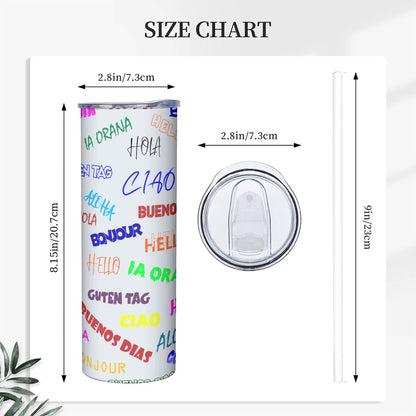 Colorful Language Straight Tumbler - Respectez Le Code