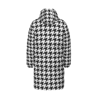 RLC Logo Houndstooth Print Windproof Puff Jacket