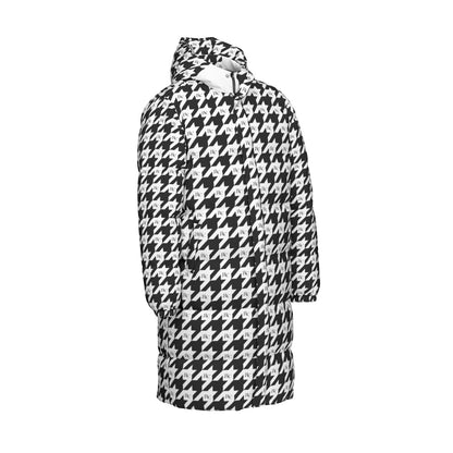 RLC Logo Houndstooth Print Windproof Puff Jacket