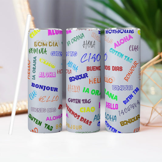 Colorful Language Straight Tumbler - Respectez Le Code