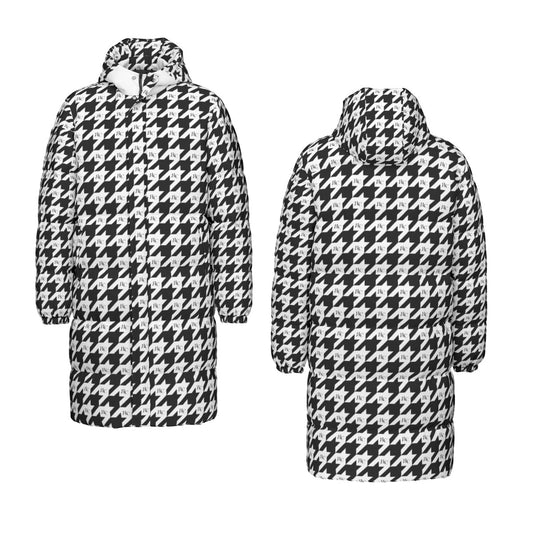 RLC Logo Houndstooth Print Windproof Puff Jacket