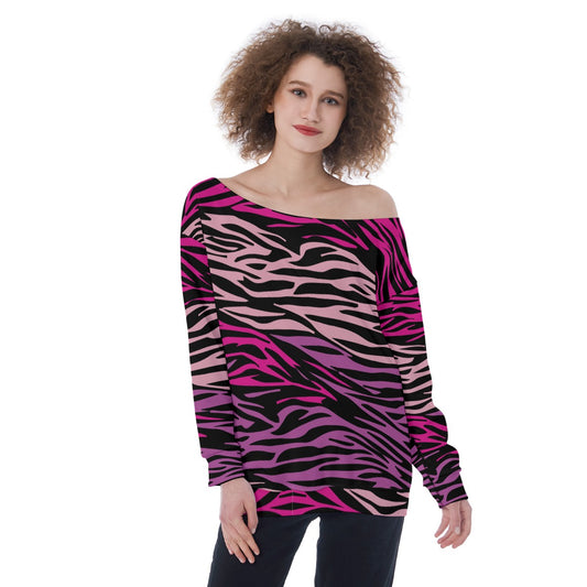 Le Tigre Violet Off-Shoulder Sweatshirt