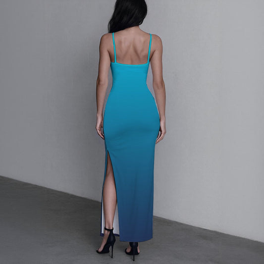 SlimSilk High‑Slit Ombre Maxi Dress - Respectez Le Code