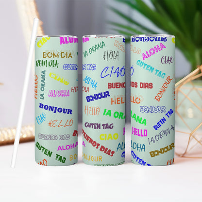 Colorful Language Straight Tumbler - Respectez Le Code