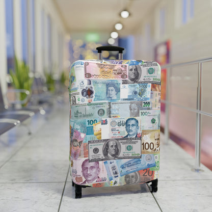 Global Currency Luggage Cover