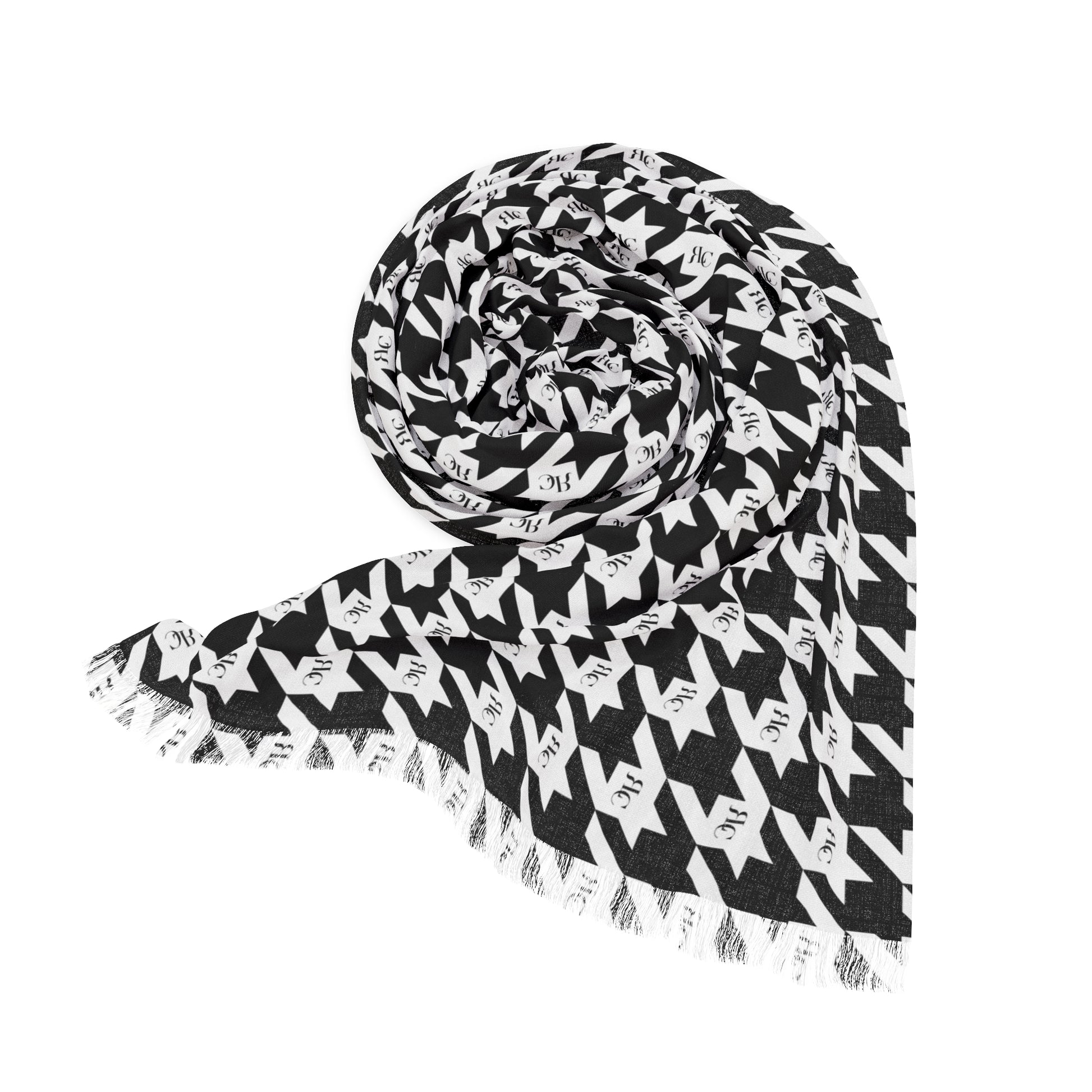 RLC Logo Houndstooth Print Lightweight Scarf - Respectez Le Code