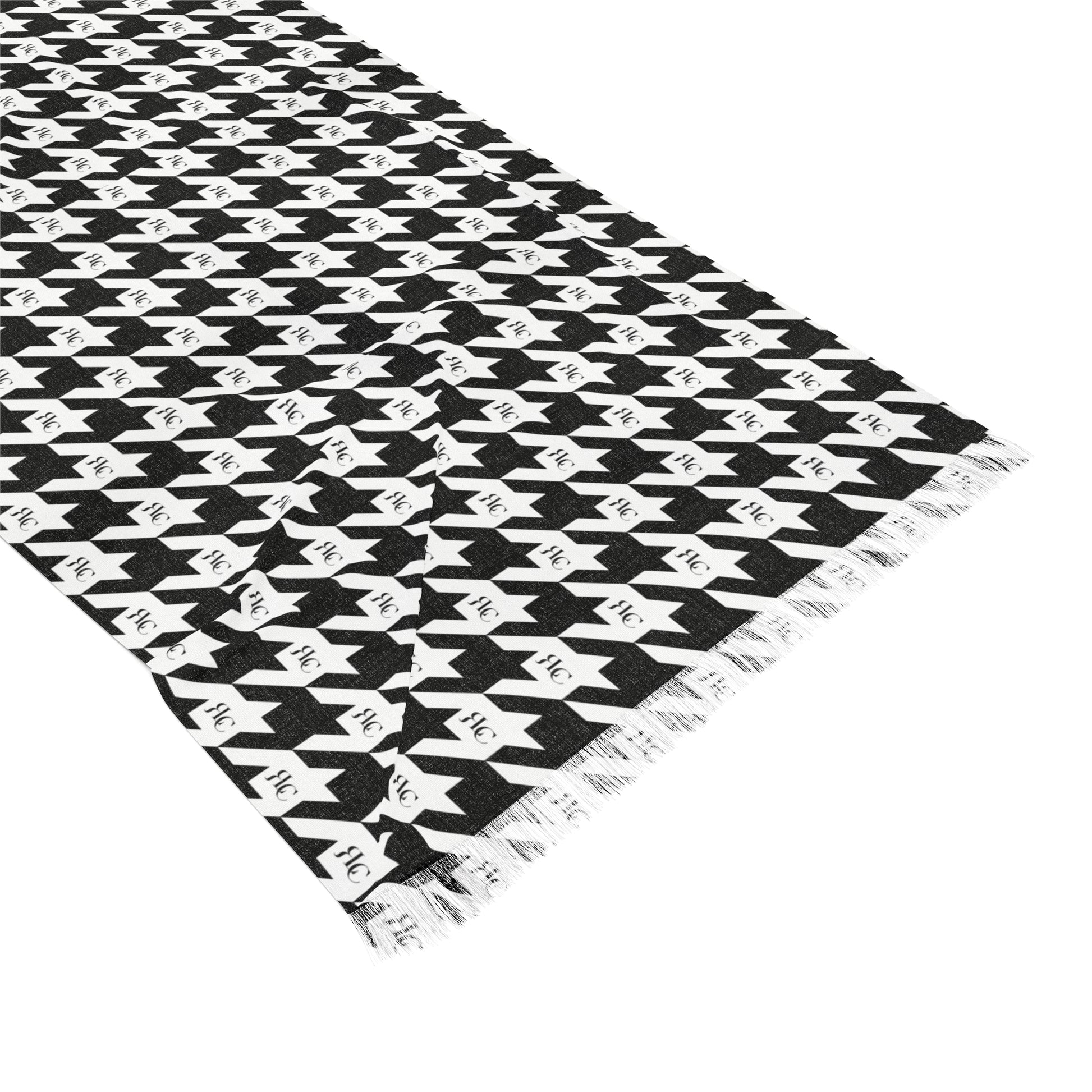 RLC Logo Houndstooth Print Lightweight Scarf - Respectez Le Code