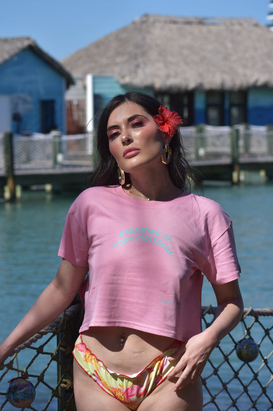 Posh Chateaus and Overwater Bungalows Crop Tee - Respectez Le Code