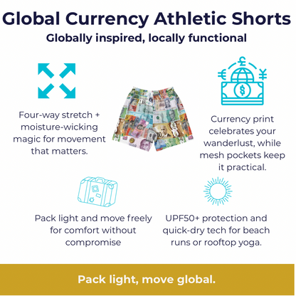 Global Currency Athletic Shorts - Respectez Le Code