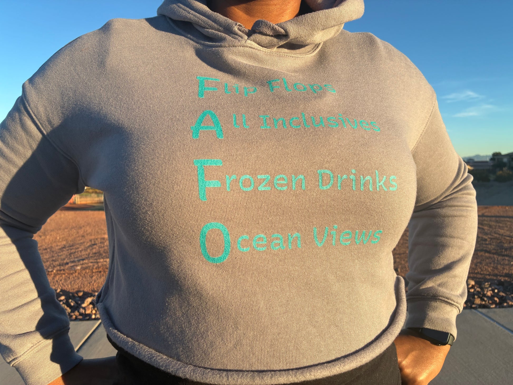 FAFO Vacation Vibes Crop Hoodie - Respectez Le Code