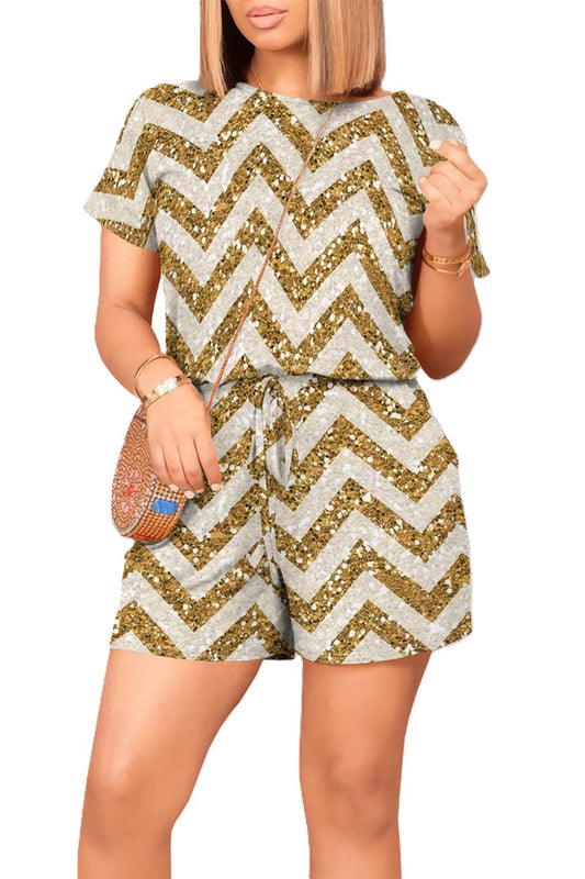 Golden Hour Chevron Print Romper