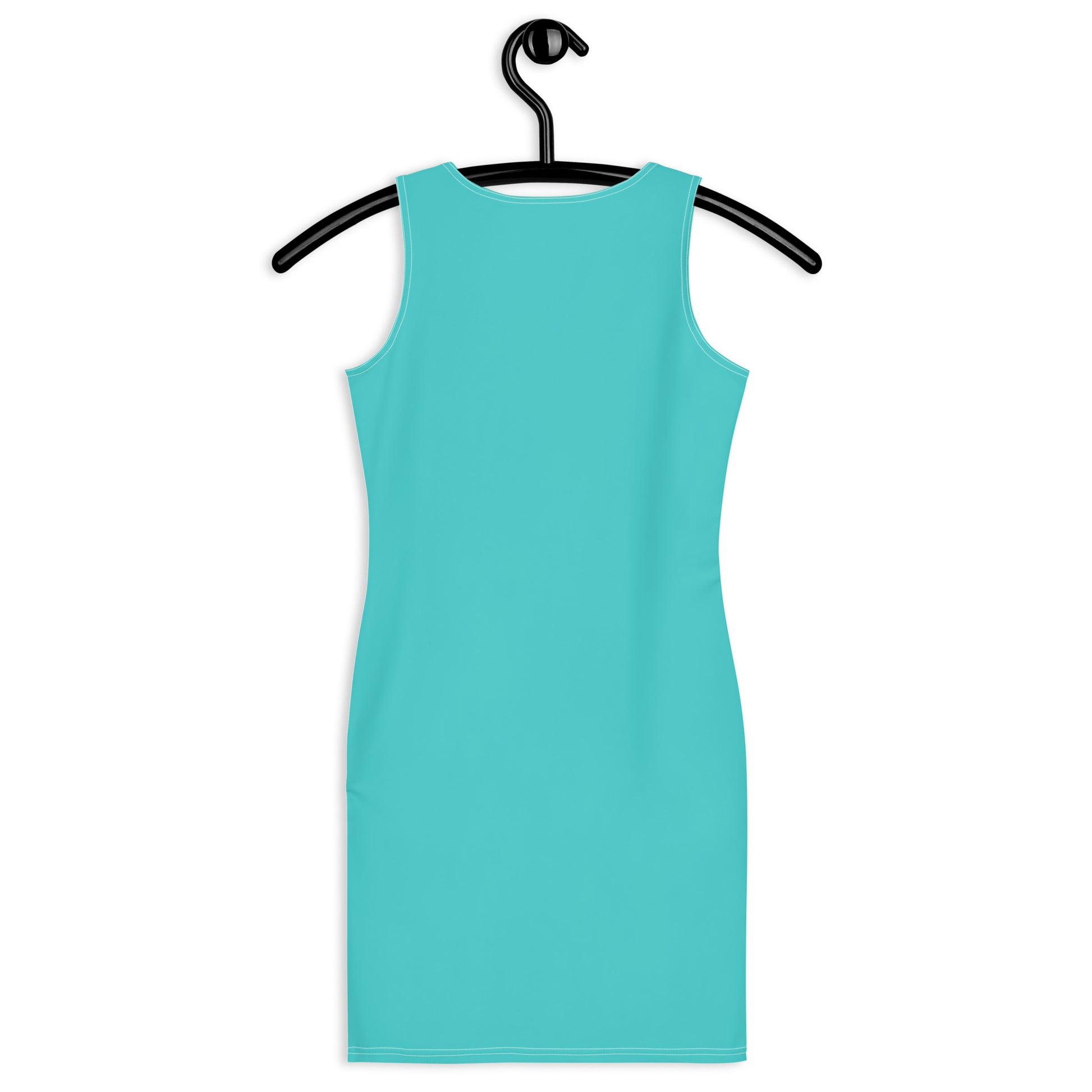 Glamorous Turquoise Bodycon Dress with White RLC Logo - Respectez Le Code