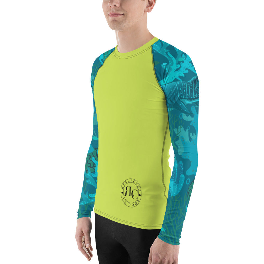 Aquatic Adventure Men's Rash Guard - Respectez Le Code