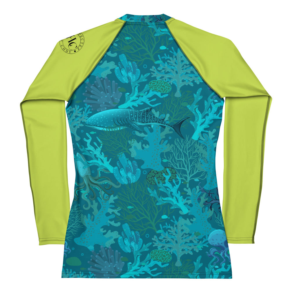 Aquatic Adventure Women's Rash Guard - Respectez Le Code