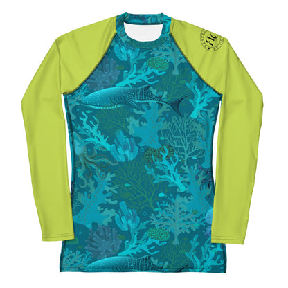 Aquatic Adventure Women's Rash Guard - Respectez Le Code