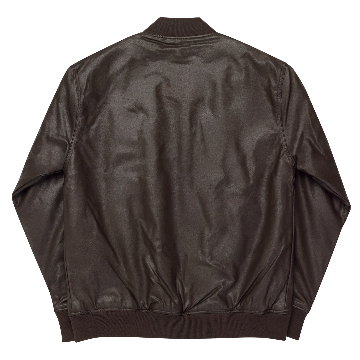 Classic Leather Bomber Jacket with RLC Logo Embroidery - Respectez Le Code