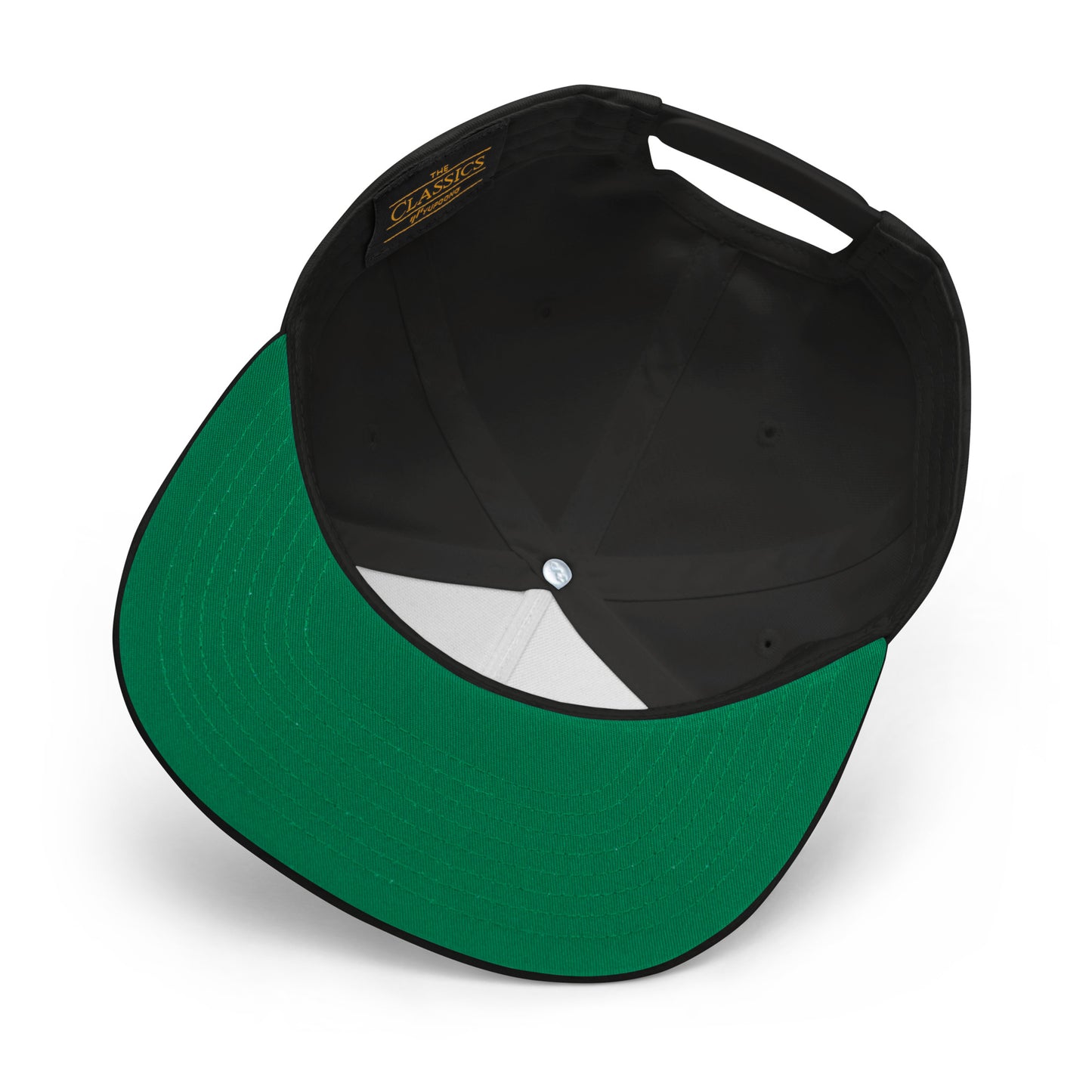 RLC Logo Money Green Embroidered Flat Bill Baseball Cap - Respectez Le Code