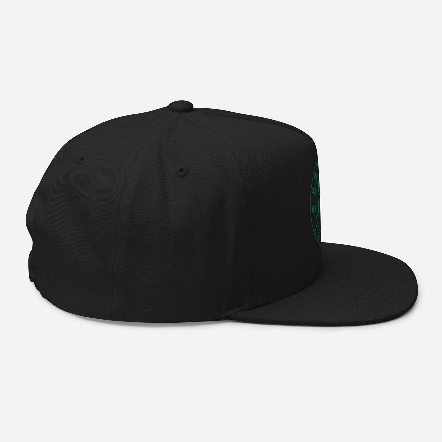 RLC Logo Money Green Embroidered Flat Bill Baseball Cap - Respectez Le Code