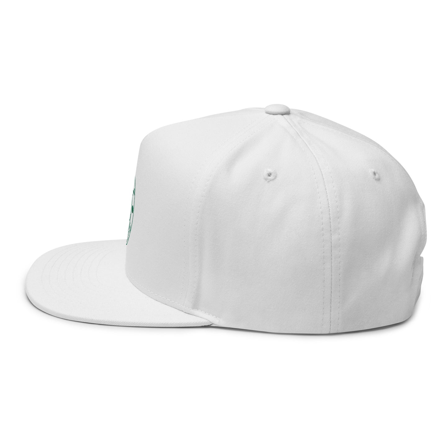 RLC Logo Money Green Embroidered Flat Bill Baseball Cap - Respectez Le Code