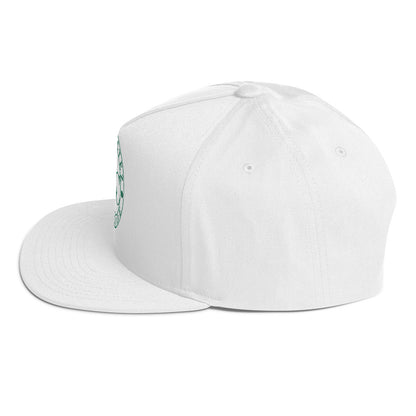 RLC Logo Money Green Embroidered Flat Bill Baseball Cap - Respectez Le Code