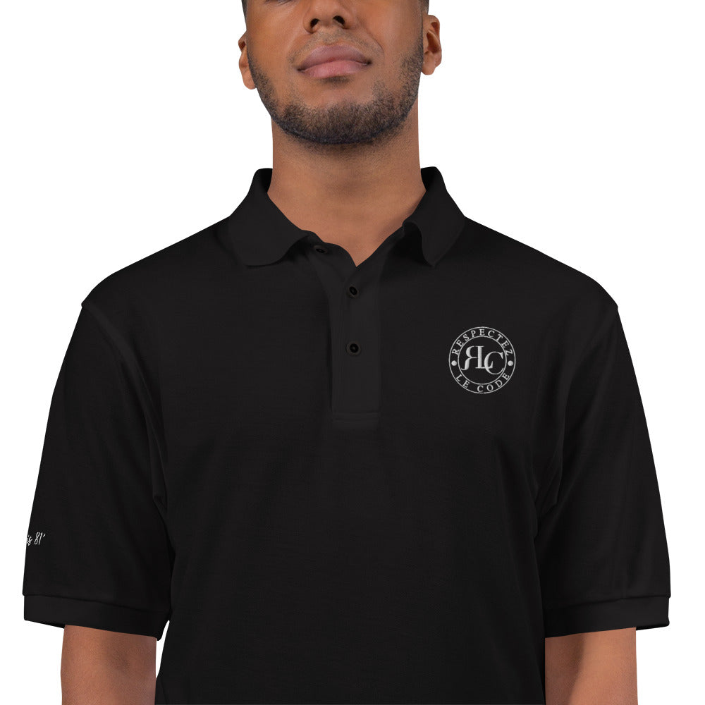 Classic Men's Premium Knit Fabric Polo Shirt with RLC Logo Embroidery - Respectez Le Code