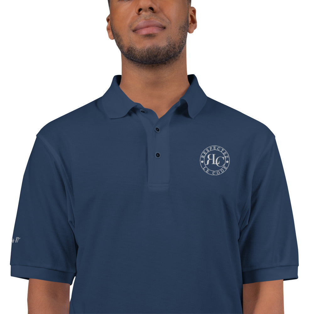 Classic Men's Premium Knit Fabric Polo Shirt with RLC Logo Embroidery - Respectez Le Code