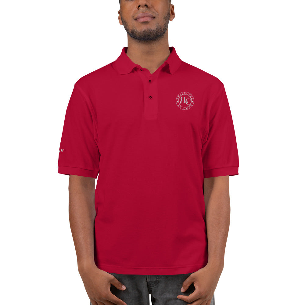 Classic Men's Premium Knit Fabric Polo Shirt with RLC Logo Embroidery - Respectez Le Code