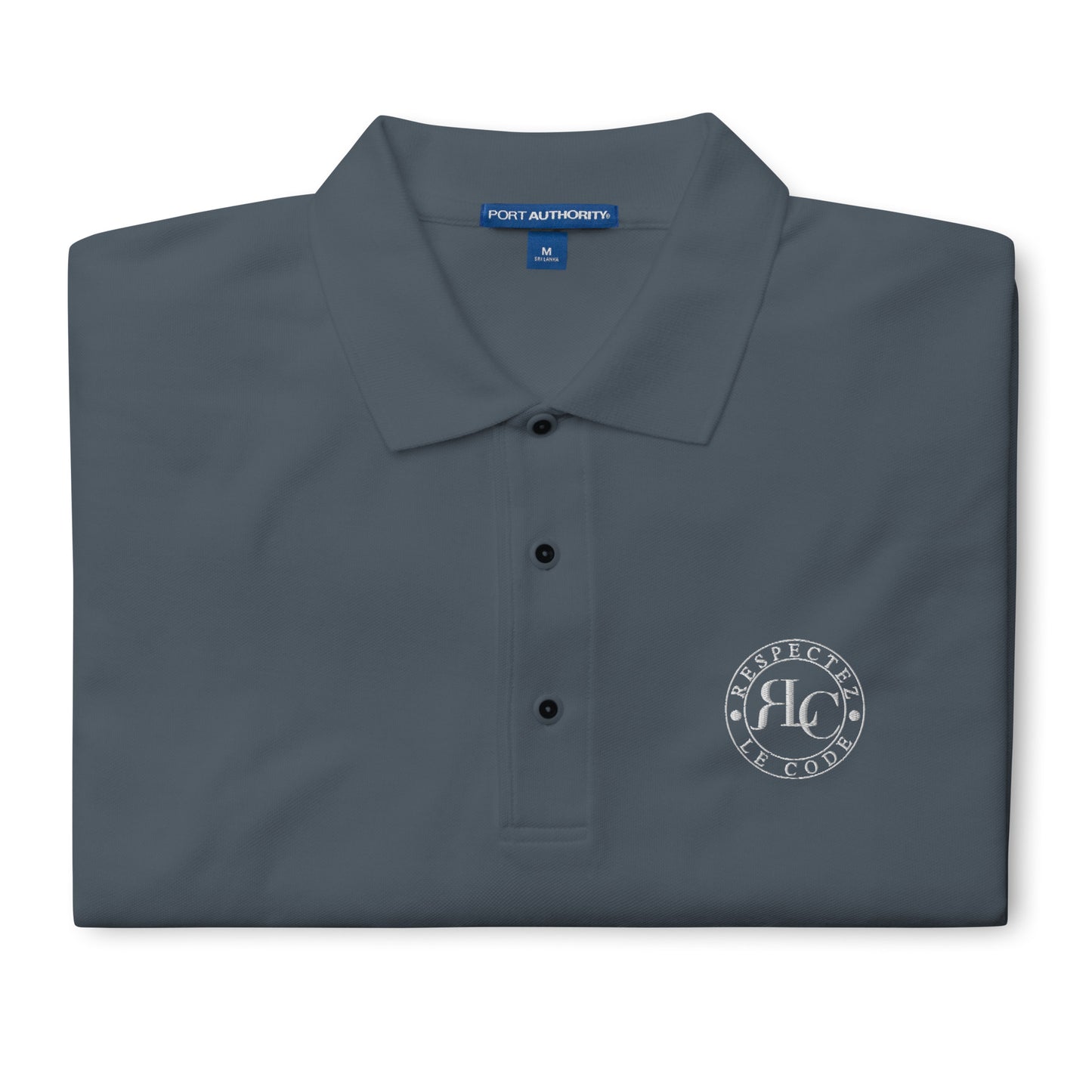 Classic Men's Premium Knit Fabric Polo Shirt with RLC Logo Embroidery - Respectez Le Code