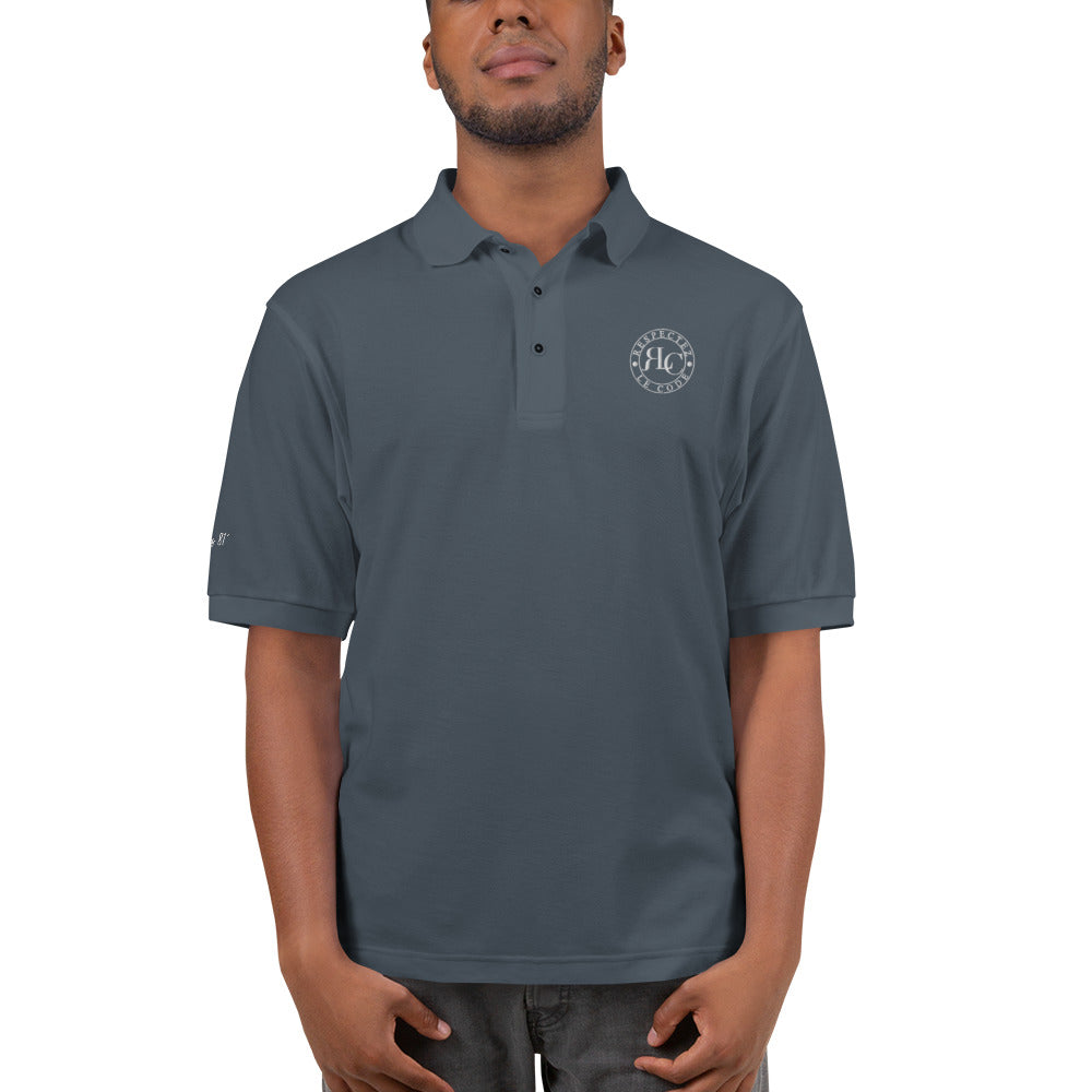 Classic Men's Premium Knit Fabric Polo Shirt with RLC Logo Embroidery - Respectez Le Code