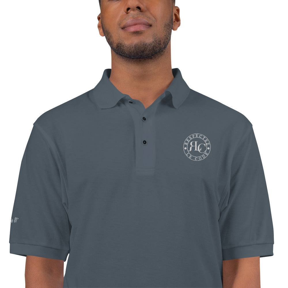 Classic Men's Premium Knit Fabric Polo Shirt with RLC Logo Embroidery - Respectez Le Code