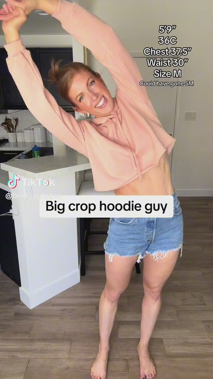 Customer TikTok review of RLC Logo Crop Hoodie with Black Embroidery