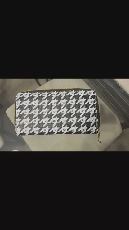 RLC Logo Houndstooth Print Zipper Wallet