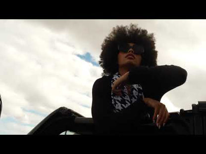 RLC Houndstooth Print Warm Fringed Scarf