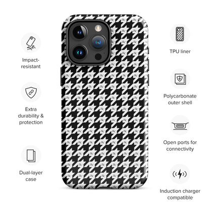 RLC Logo Houndstooth Print Tough Case for iPhone® - Respectez Le Code