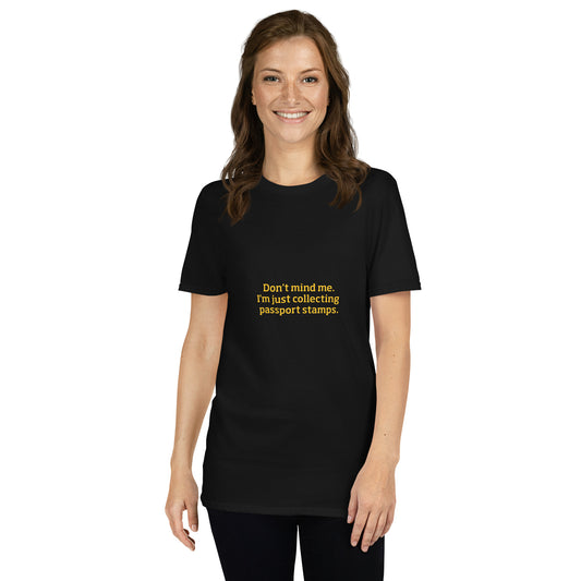 Passport Stamps Collector Short-Sleeve Unisex T-Shirt - Respectez Le Code