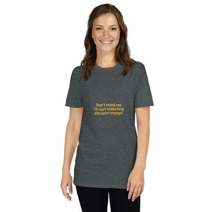 Passport Stamps Collector Short-Sleeve Unisex T-Shirt - Respectez Le Code