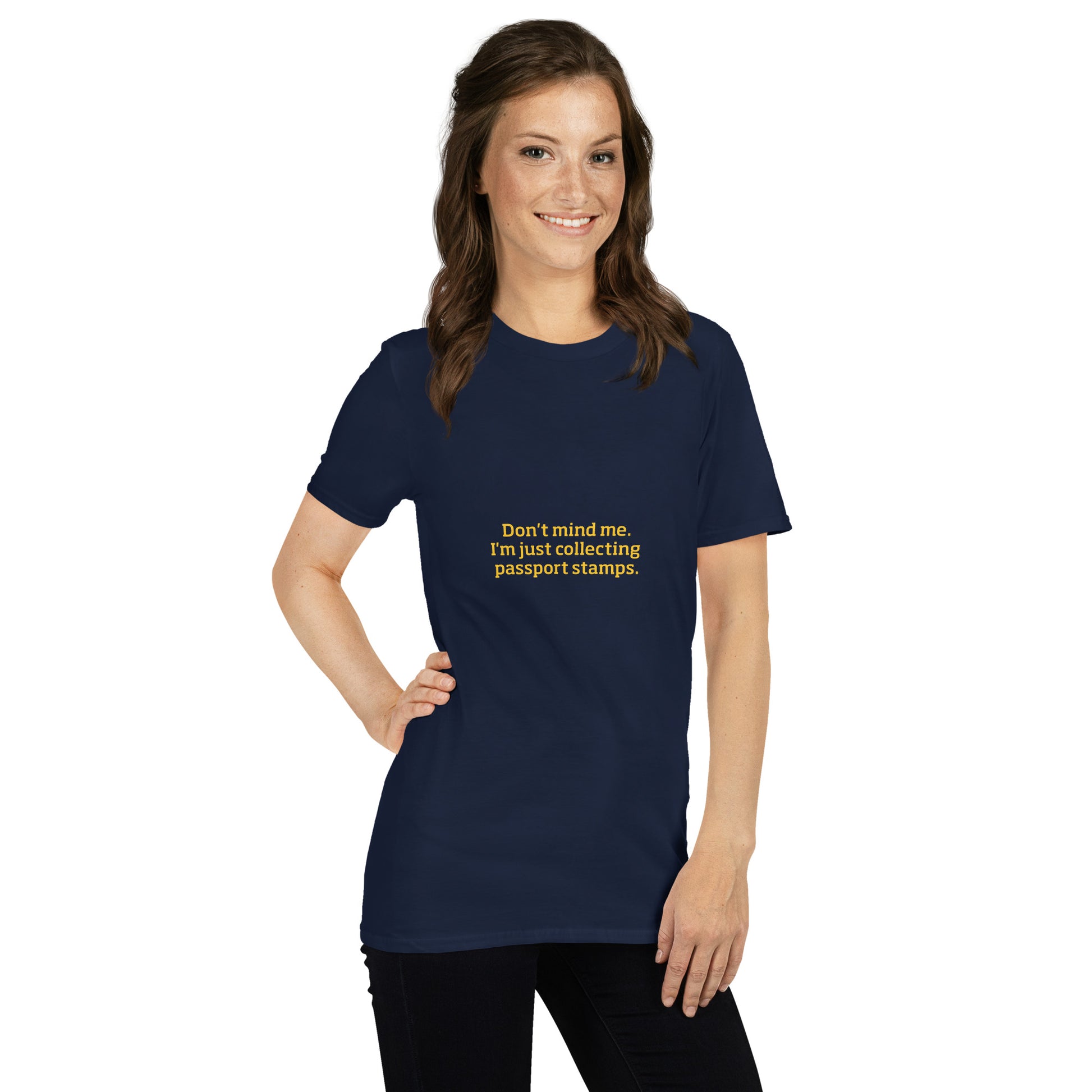 Passport Stamps Collector Short-Sleeve Unisex T-Shirt - Respectez Le Code