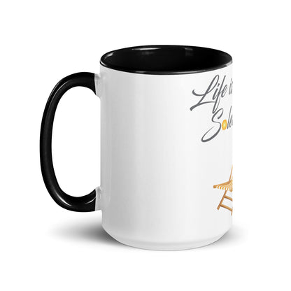 Life's a Beach Soleil (So Lay) In It Mug with Color Inside - Respectez Le Code