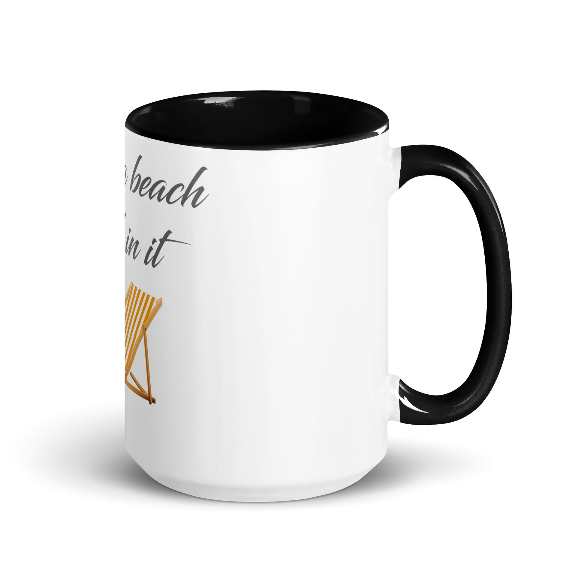 Life's a Beach Soleil (So Lay) In It Mug with Color Inside - Respectez Le Code