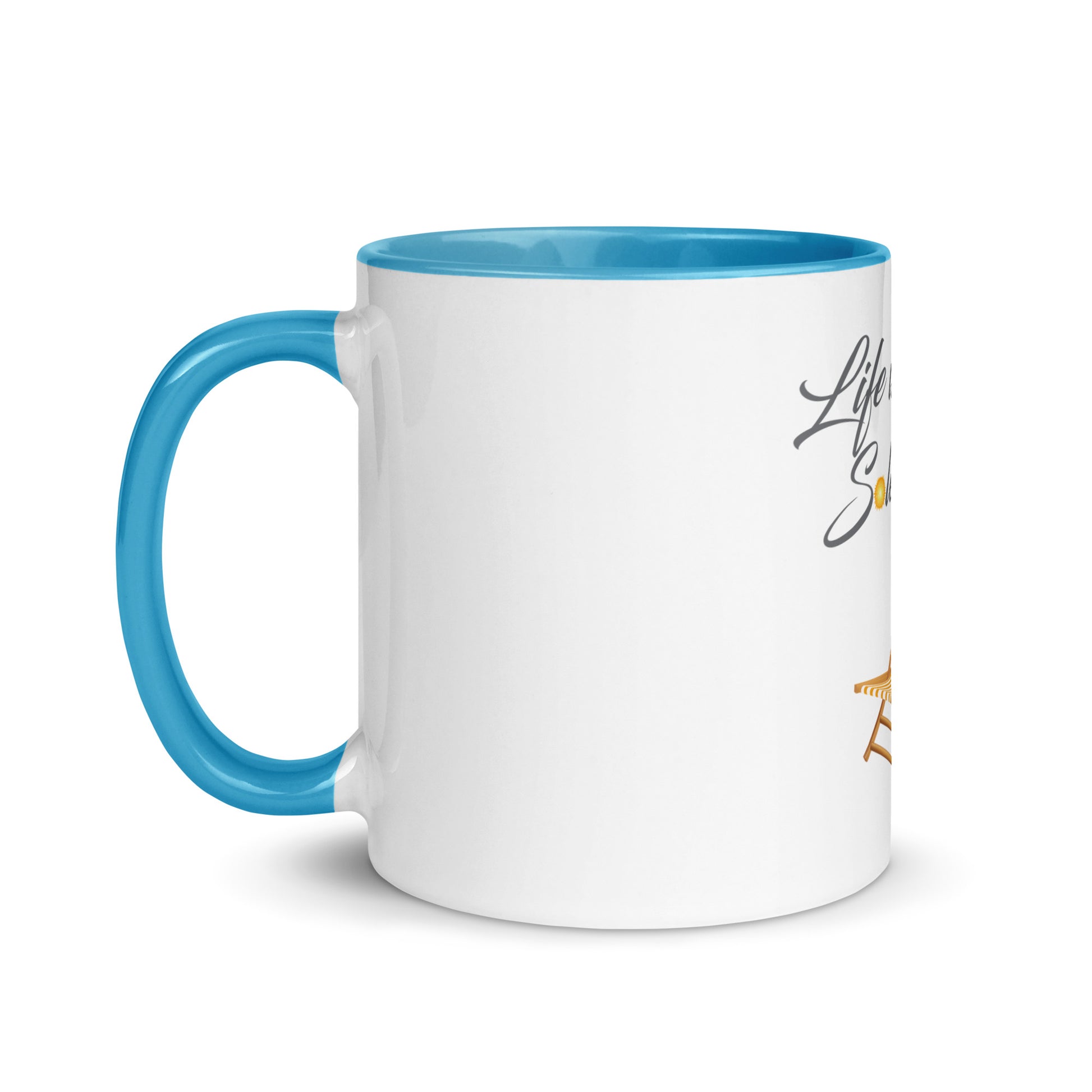 Life's a Beach Soleil (So Lay) In It Mug with Color Inside - Respectez Le Code