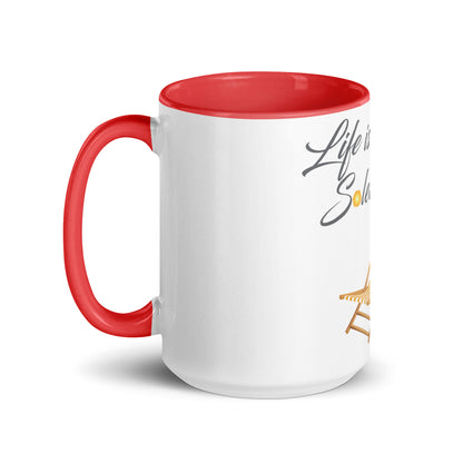 Life's a Beach Soleil (So Lay) In It Mug with Color Inside - Respectez Le Code