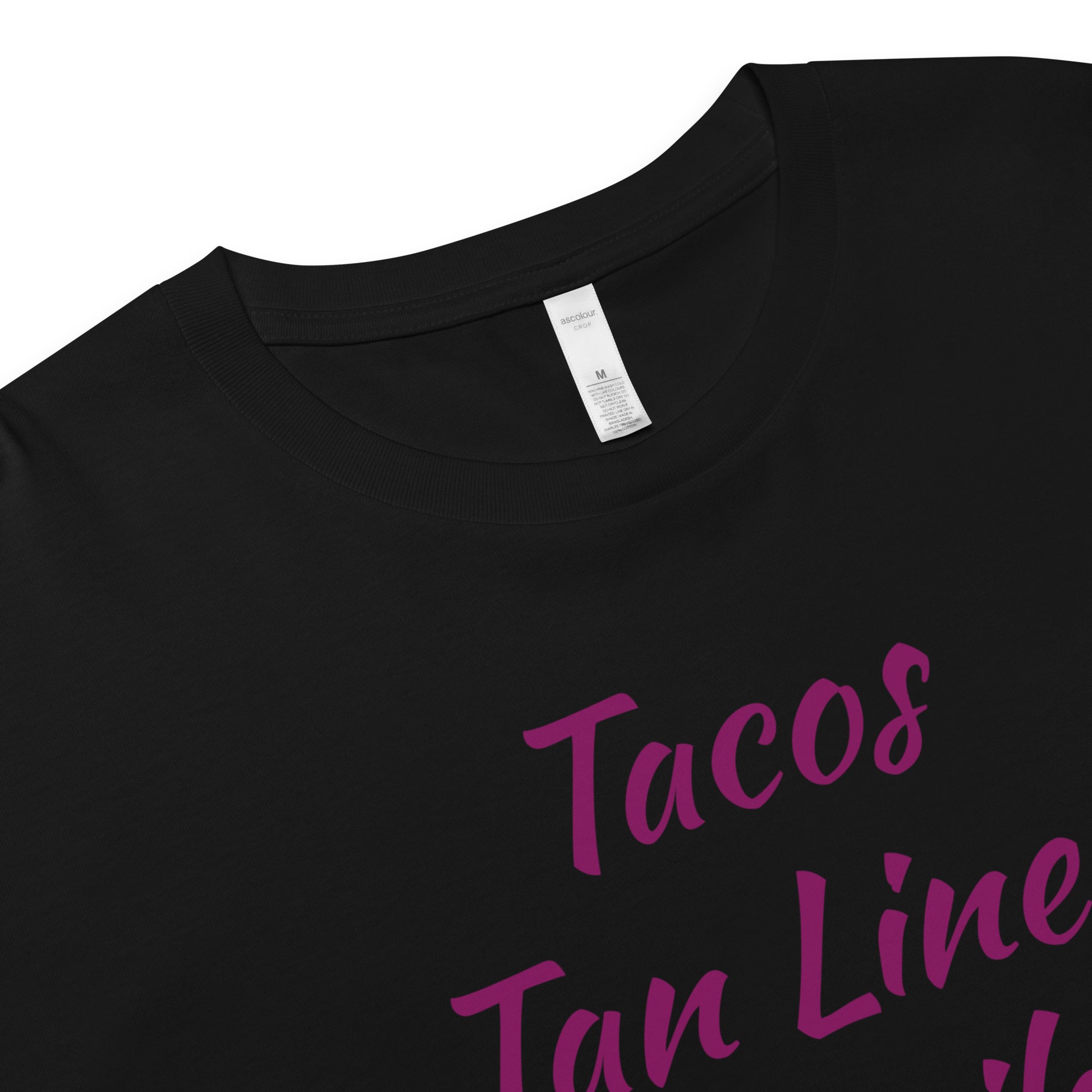 Tropical Trio Women’s Crop Top: Tacos Tan Lines Tequila - Respectez Le Code