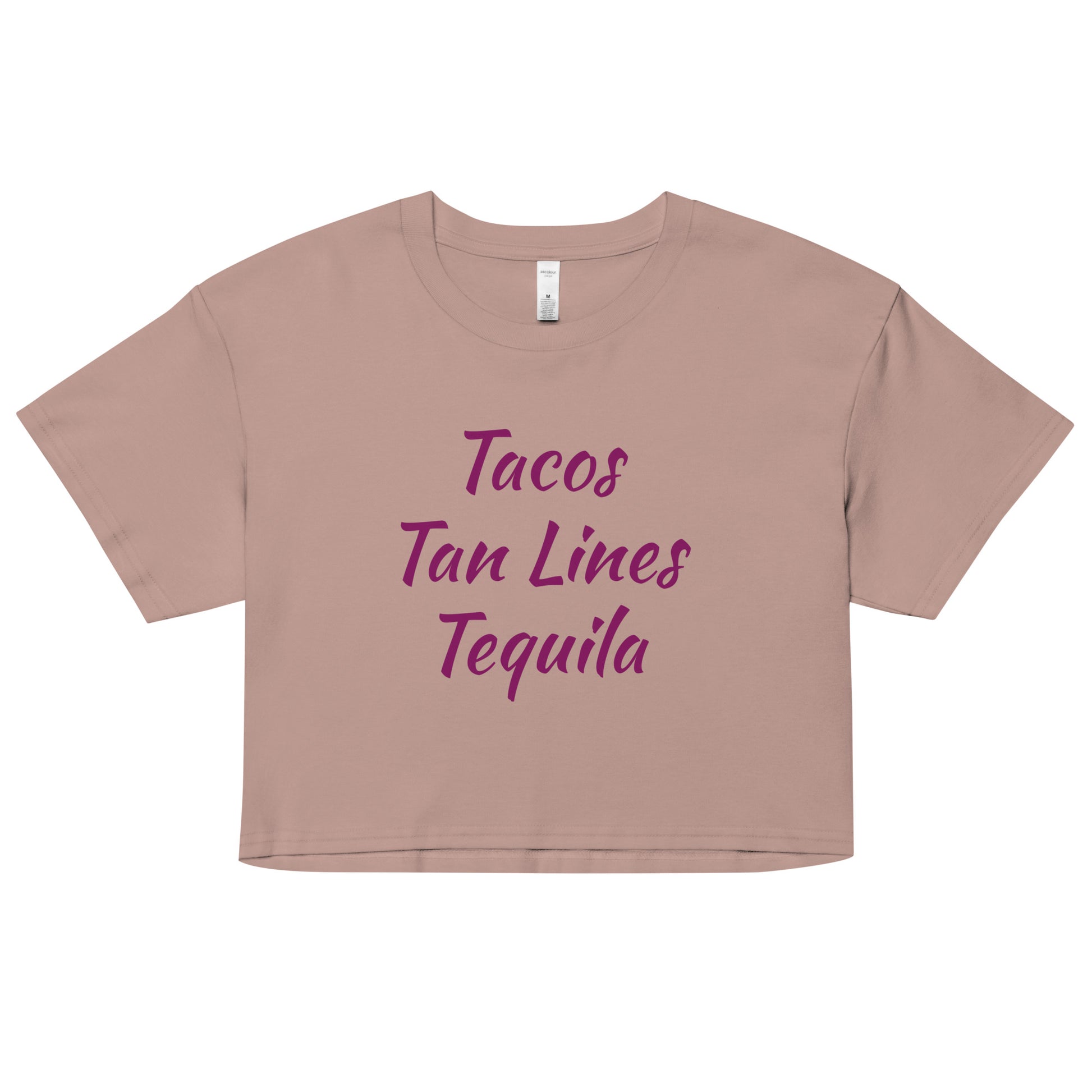 Tropical Trio Women’s Crop Top: Tacos Tan Lines Tequila - Respectez Le Code