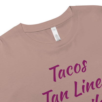 Tropical Trio Women’s Crop Top: Tacos Tan Lines Tequila - Respectez Le Code